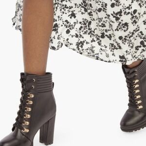 Black Lace-Up Ankle Boots